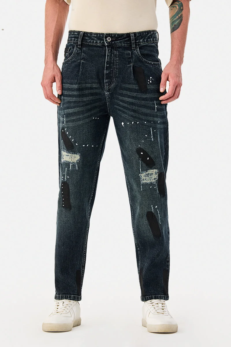 SNITCH Patch-Work Distressed Jeans